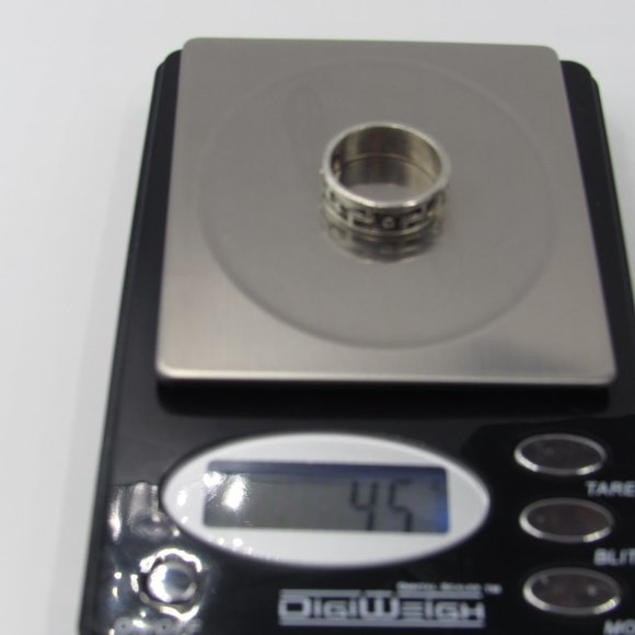 Size 7 Sterling Silver Rustic Maze Pattern Band - Picture 7 of 7